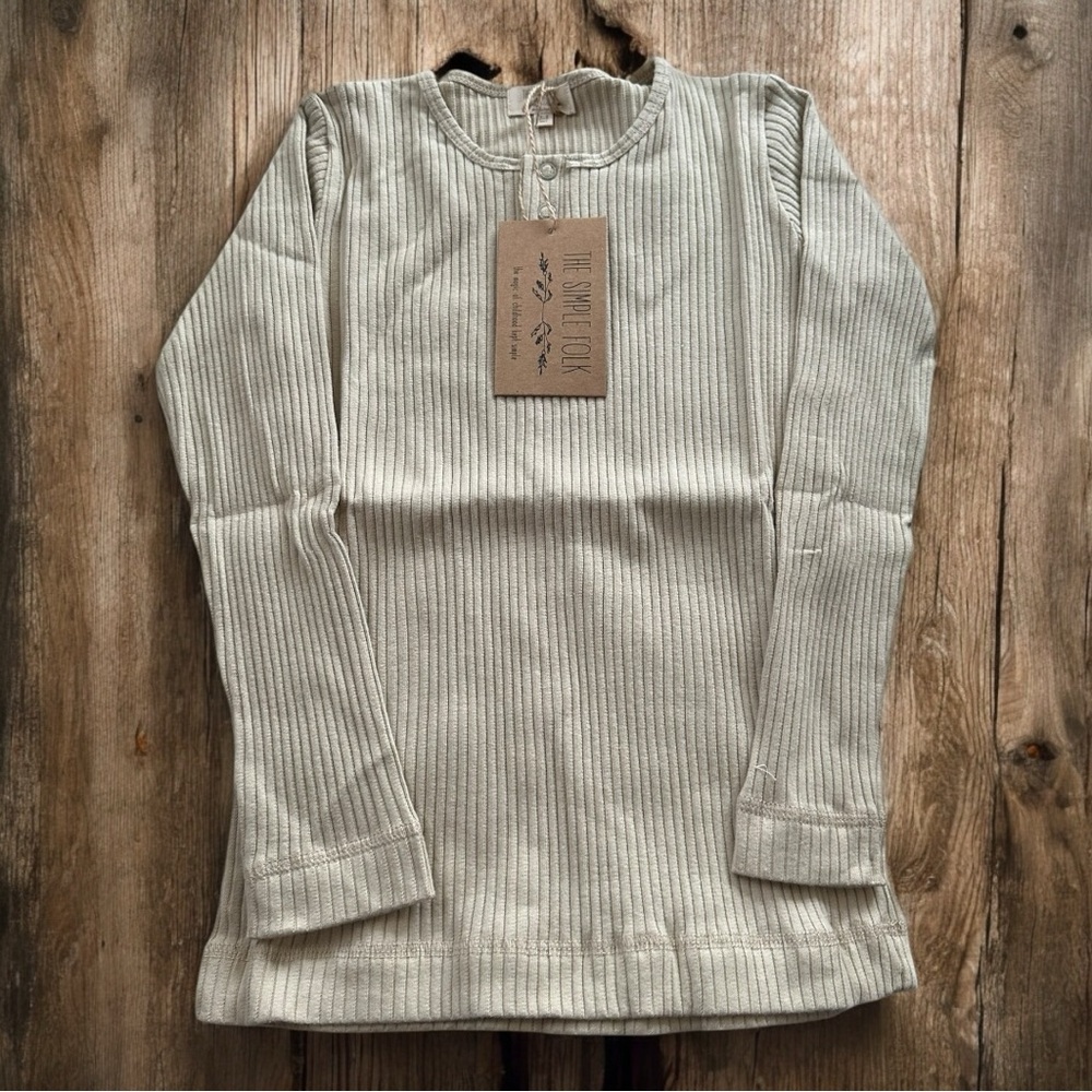 The Ribbed Long Sleeve Shirt - Ecru